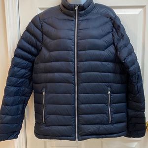 Mens Abercrombie and Fitch Navy Premium Down Puffer Jacket